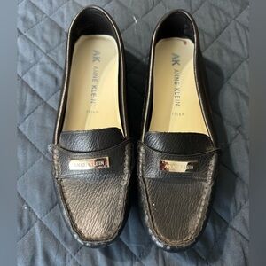 Anne Klein Black Leather Loafers